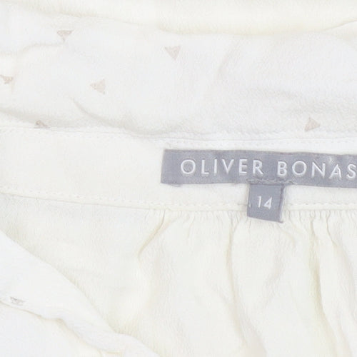 Oliver Bonas Women's White Blouse Size 14 V-Neck
