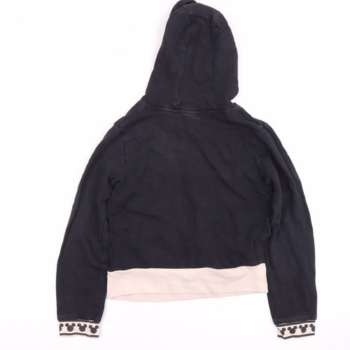 Disney Girls Black Hoodie 9-10 Years Mickey Mouse Pullover