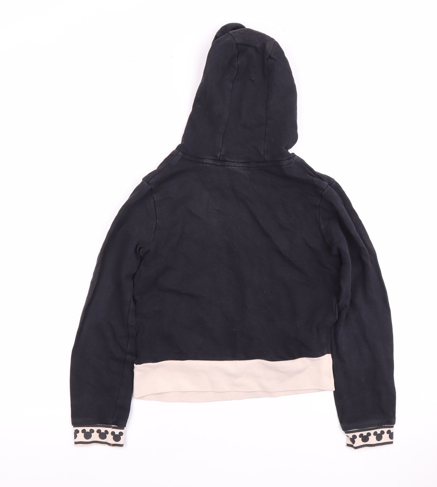 Disney Girls Black Hoodie 9-10 Years Mickey Mouse Pullover