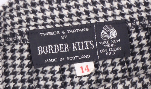 Border-Kilts Women's Black & White Pleated Skirt, Size 14
