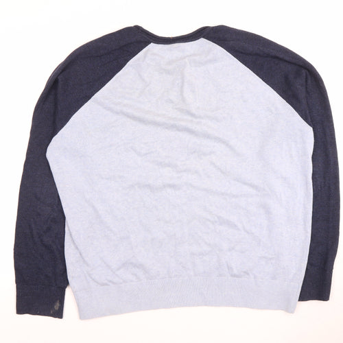 GAP Men’s XL Blue Pullover Jumper - Linen Blend