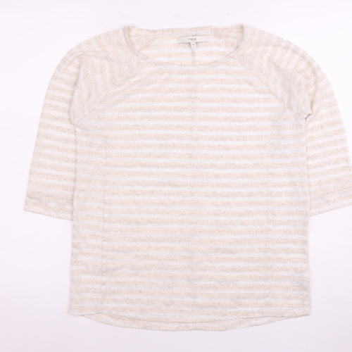Next Women's Ivory Striped Crew Neck Top Size 10