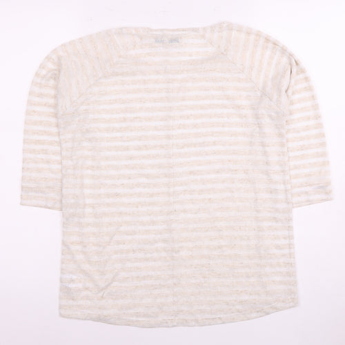 Next Women's Ivory Striped Crew Neck Top Size 10