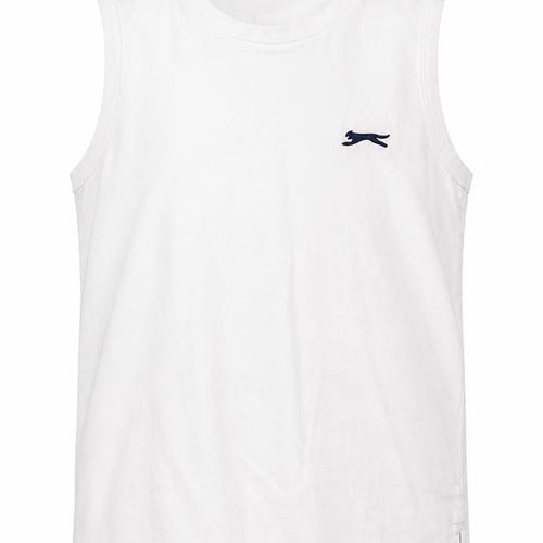 Slazenger Boys White Tank Top, Size 7-8, Casual Sleeveless