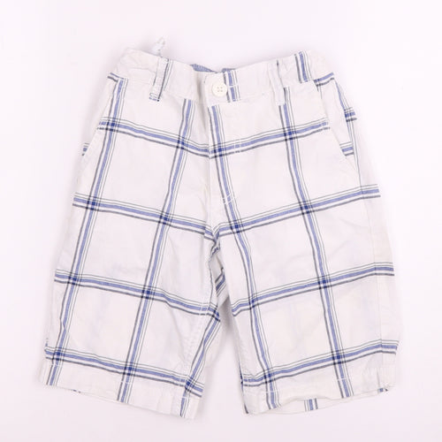 Old Navy Boys White Plaid Shorts - Size 7, Regular Fit