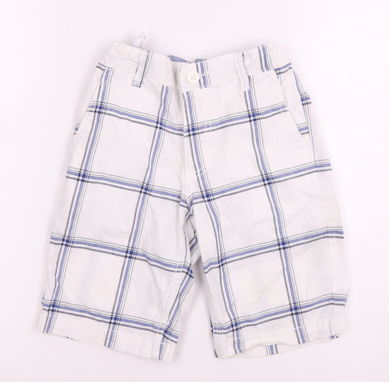 Old Navy Boys White Plaid Shorts - Size 7, Regular Fit