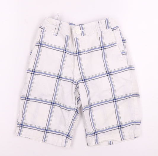Old Navy Boys White Plaid Shorts - Size 7, Regular Fit