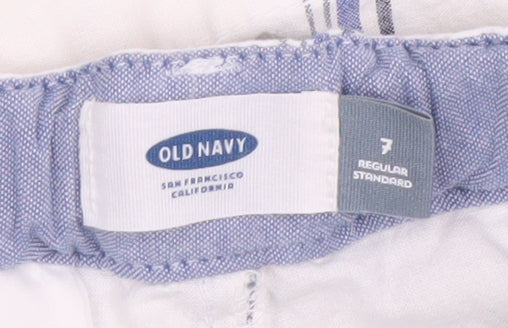 Old Navy Boys White Plaid Shorts - Size 7, Regular Fit