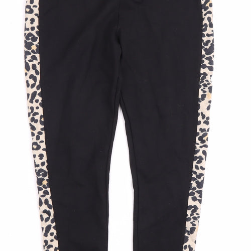 Very Women's Black Animal Print Leggings Size 12