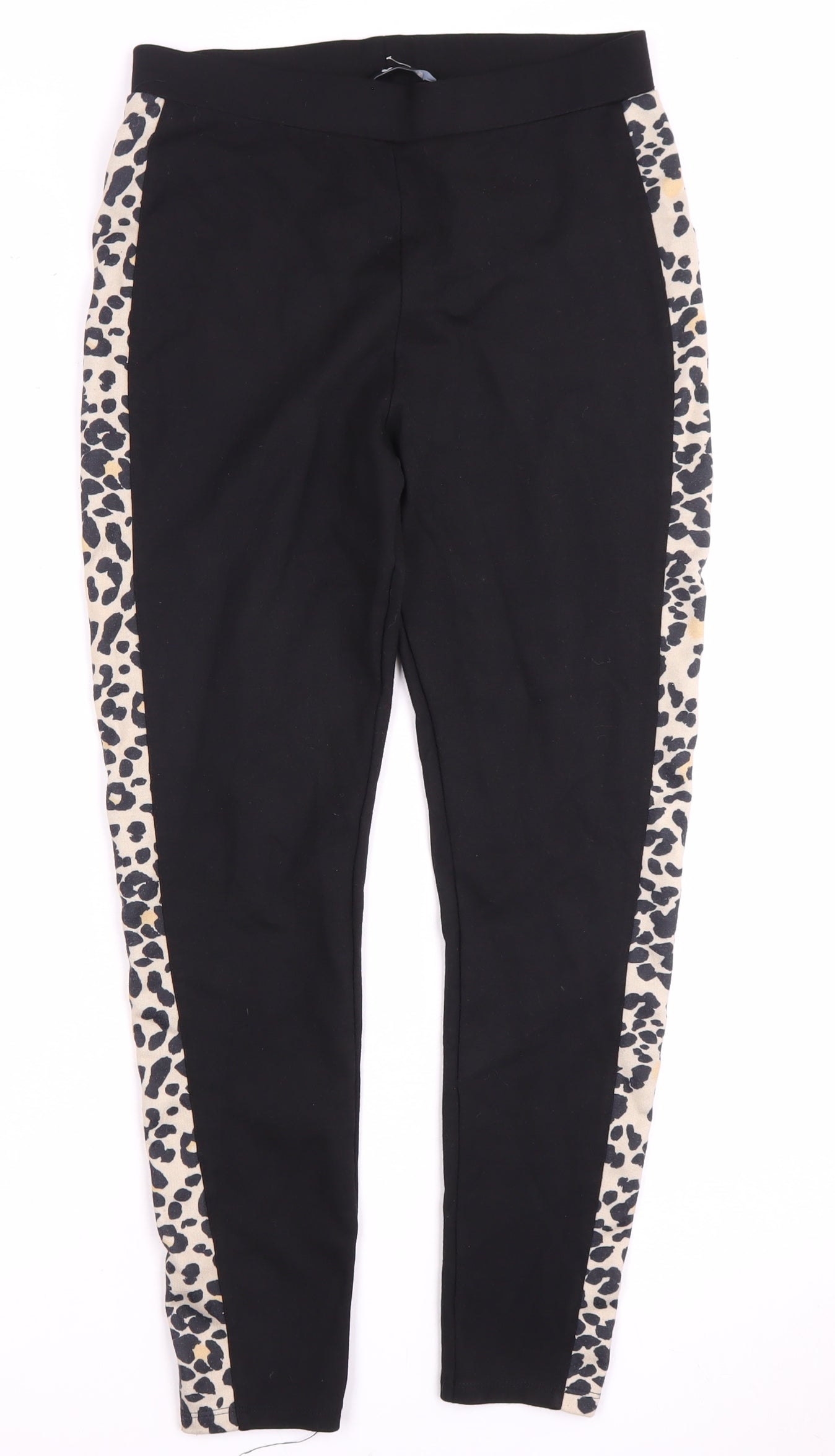 Very Women's Black Animal Print Leggings Size 12