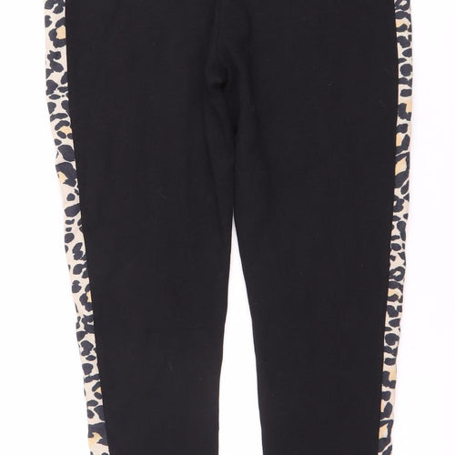 Very Women's Black Animal Print Leggings Size 12
