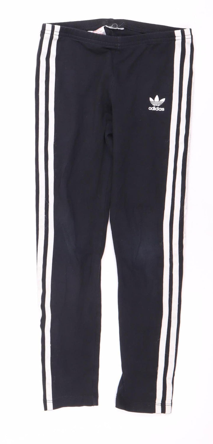 Adidas Girls Black Track Pants 8-9 Years