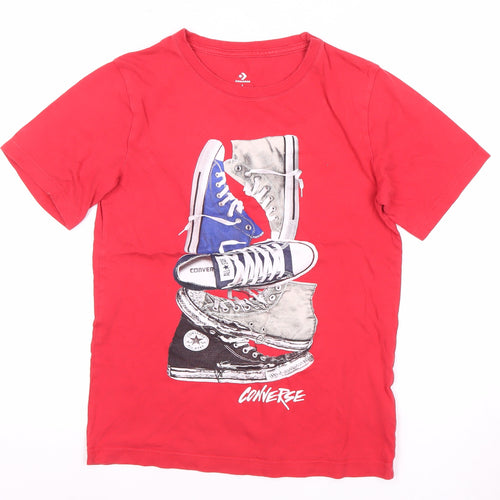 Converse Boys Red Graphic Print T-Shirt, Size L