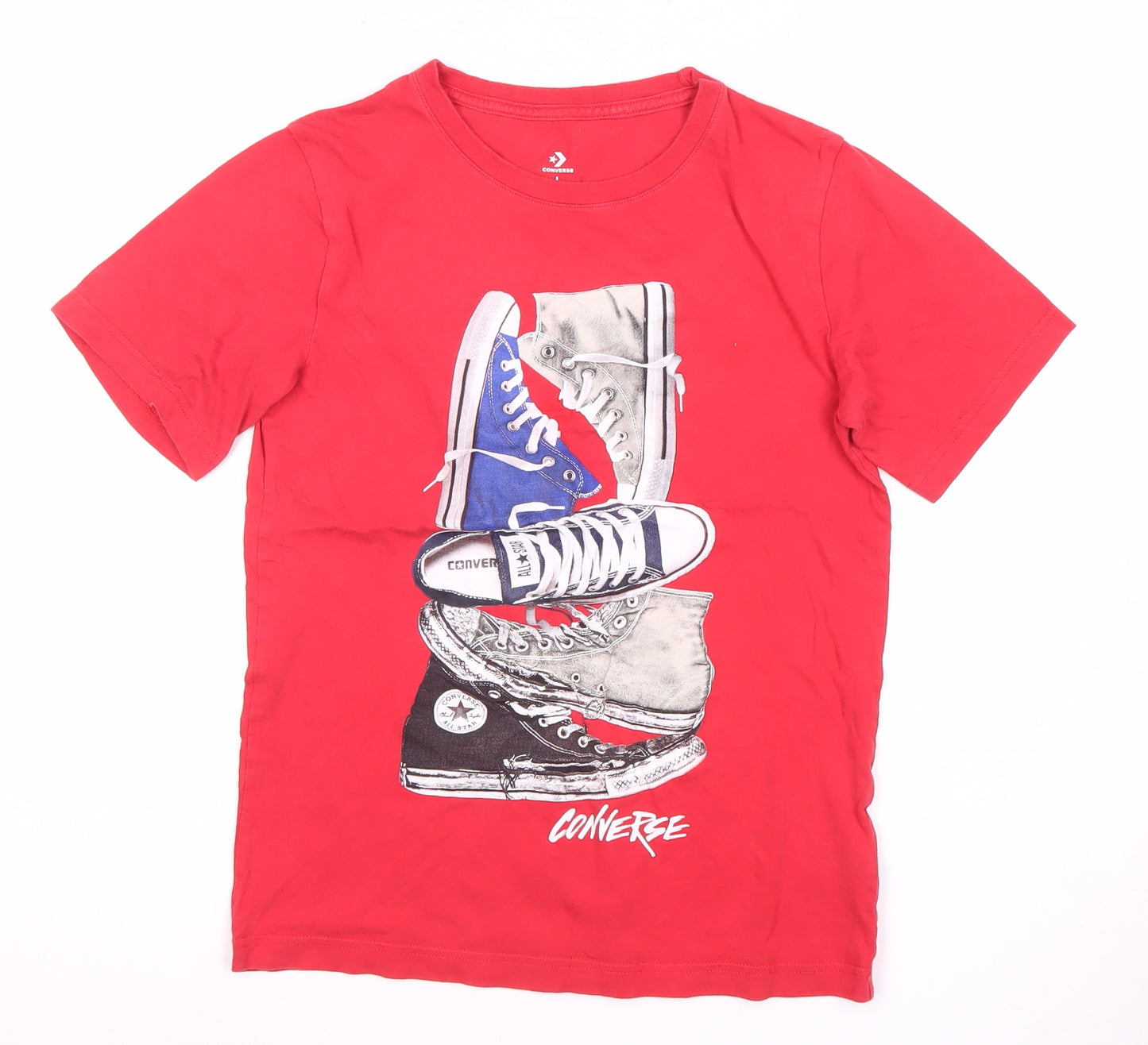 Converse Boys Red Graphic Print T-Shirt, Size L
