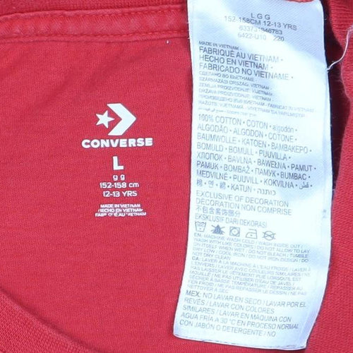 Converse Boys Red Graphic Print T-Shirt, Size L