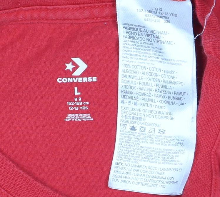 Converse Boys Red Graphic Print T-Shirt, Size L