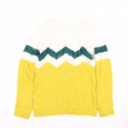 H&M Girls Multicoloured Chevron Pullover Jumper 12-13 Years