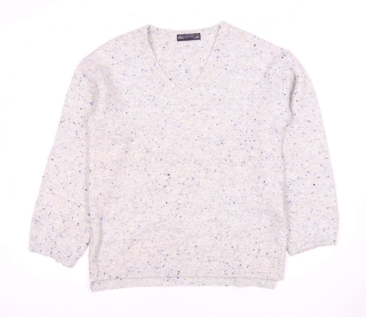 Marks and Spencer Womens Ivory V-Neck Pullover Jumper S