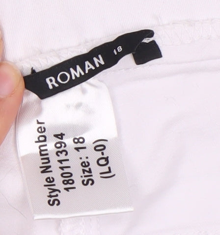 Roman Women's White Jeans, Size 18, Regular Fit