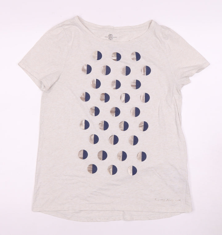 Tommy Hilfiger Women's Grey Polka Dot T-Shirt M