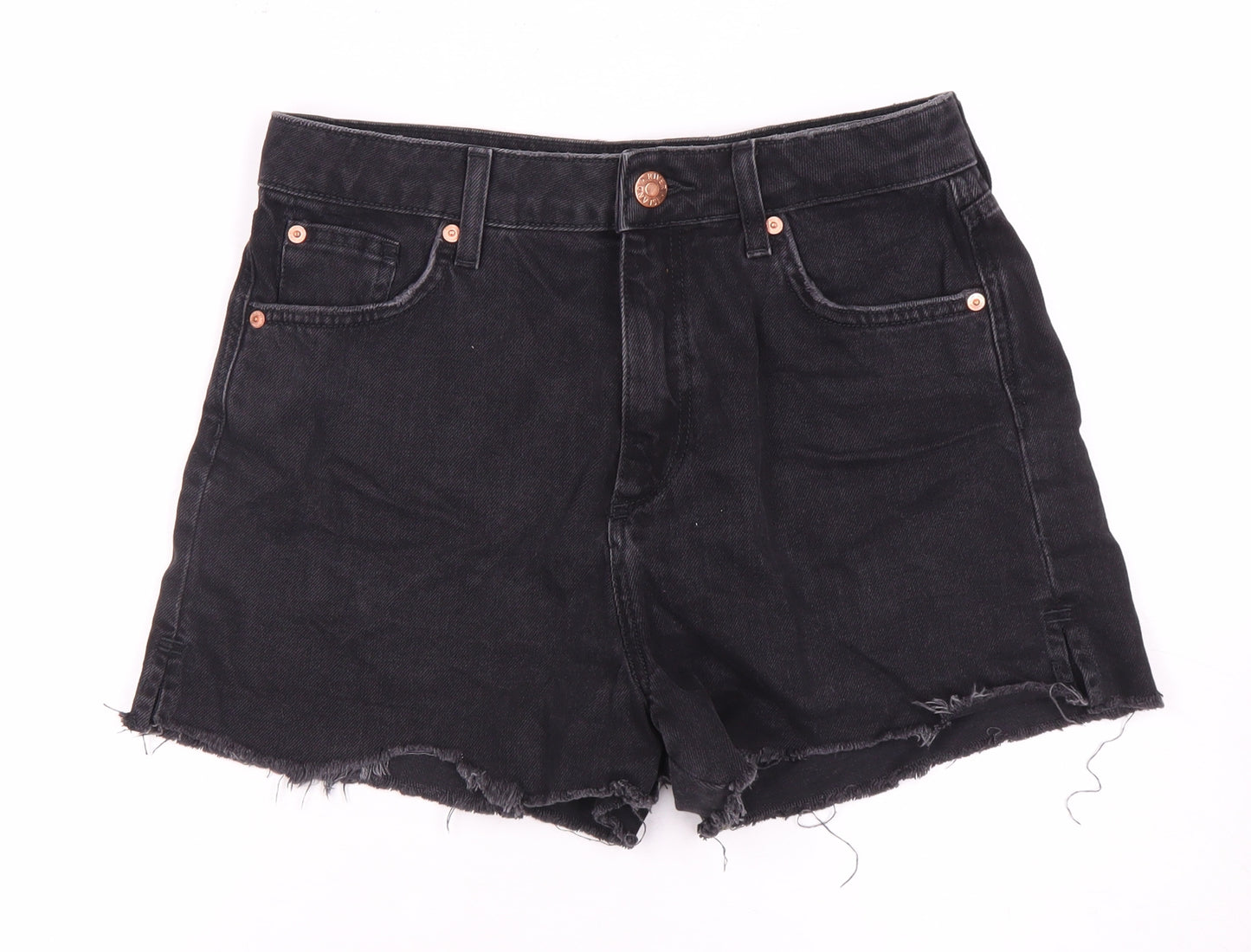 River Island Women's Black Cut-Off Shorts Size 14