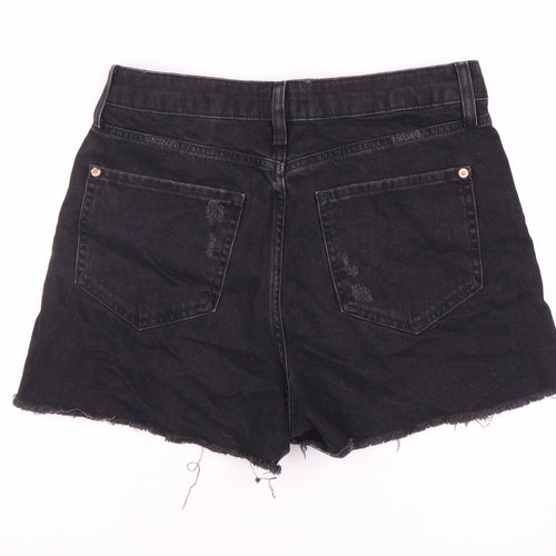 River Island Women's Black Cut-Off Shorts Size 14