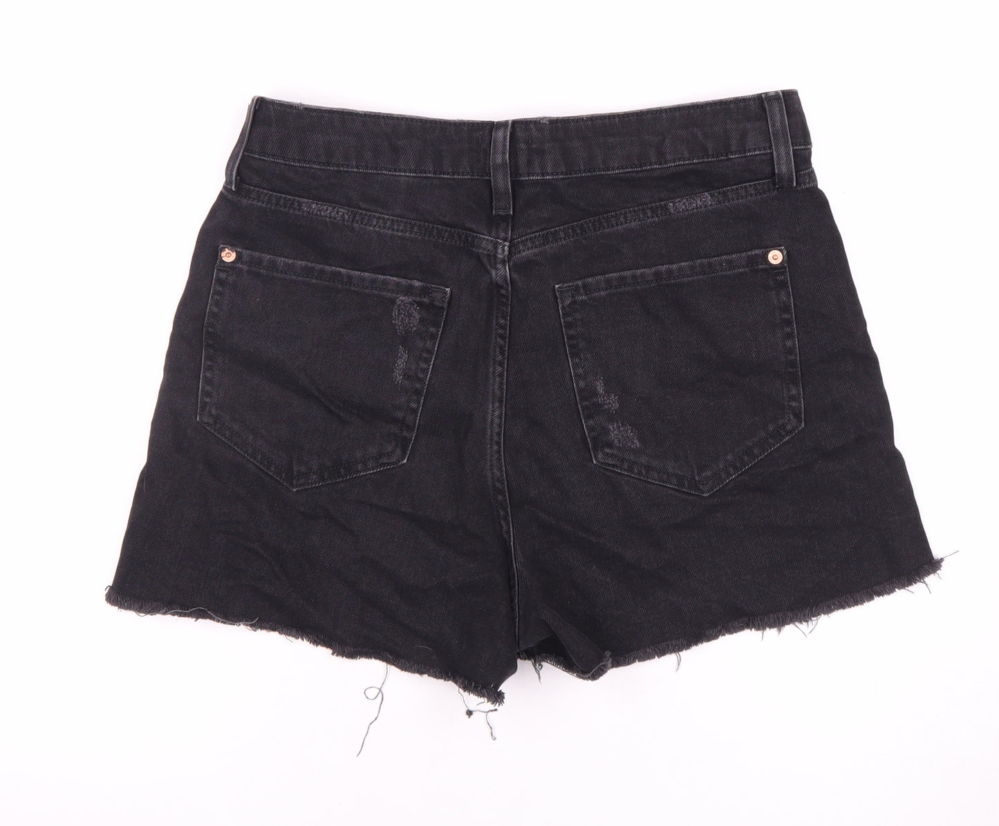 River Island Women's Black Cut-Off Shorts Size 14