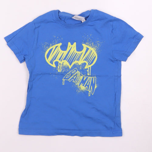 Boys Batman Blue T-Shirt 4-5 Years Superhero Logo Casual