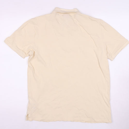 HUGO Men’s Beige Polo Shirt - Regular Fit, Short Sleeve
