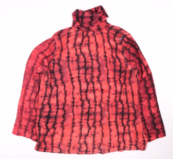 Zara Women's Red Wool Roll Neck Pullover Jumper Size 14
