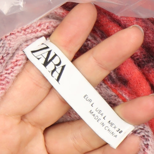 Zara Women's Red Wool Roll Neck Pullover Jumper Size 14