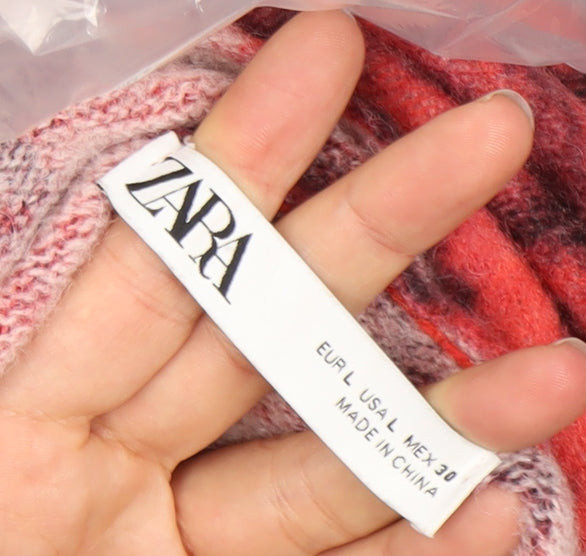 Zara Women's Red Wool Roll Neck Pullover Jumper Size 14