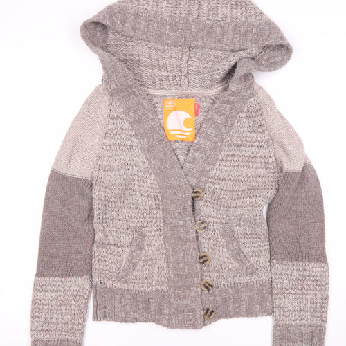 Soulcal California Women's Grey Hooded Cardigan, Size 12
