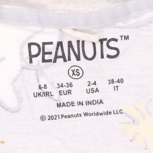 Peanuts Women's Grey XS Snoopy Pyjama Top