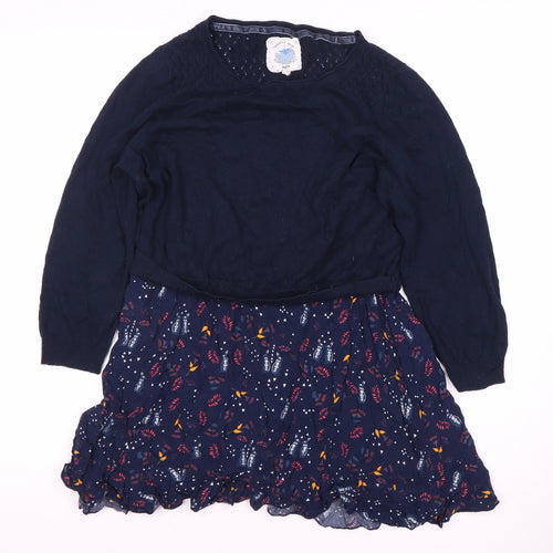 Faithful & True Women's Blue Floral Long Sleeve Dress