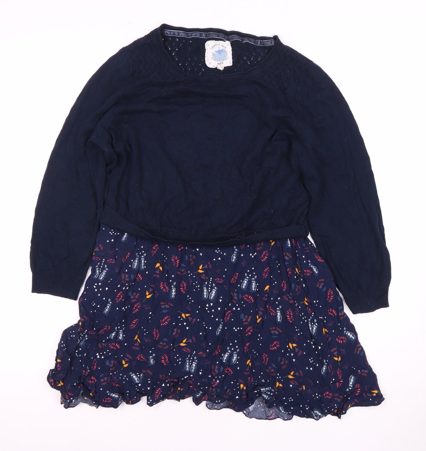 Faithful & True Women's Blue Floral Long Sleeve Dress