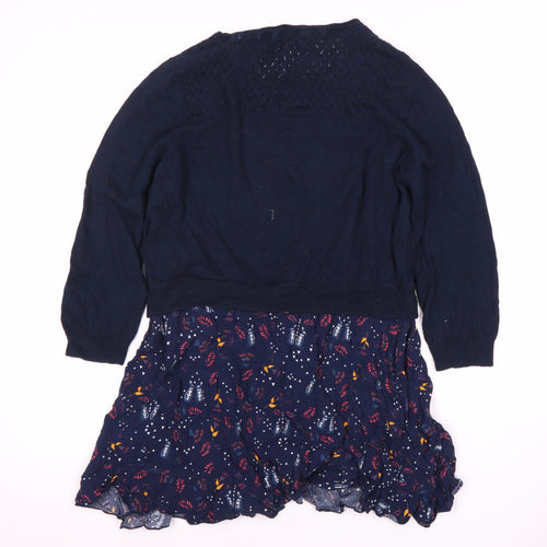 Faithful & True Women's Blue Floral Long Sleeve Dress