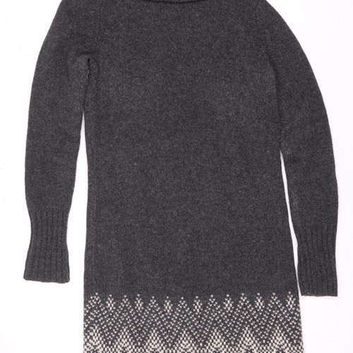 Gap Women's Grey Fair Isle Jumper Dress
