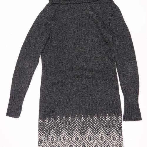 Gap Women's Grey Fair Isle Jumper Dress