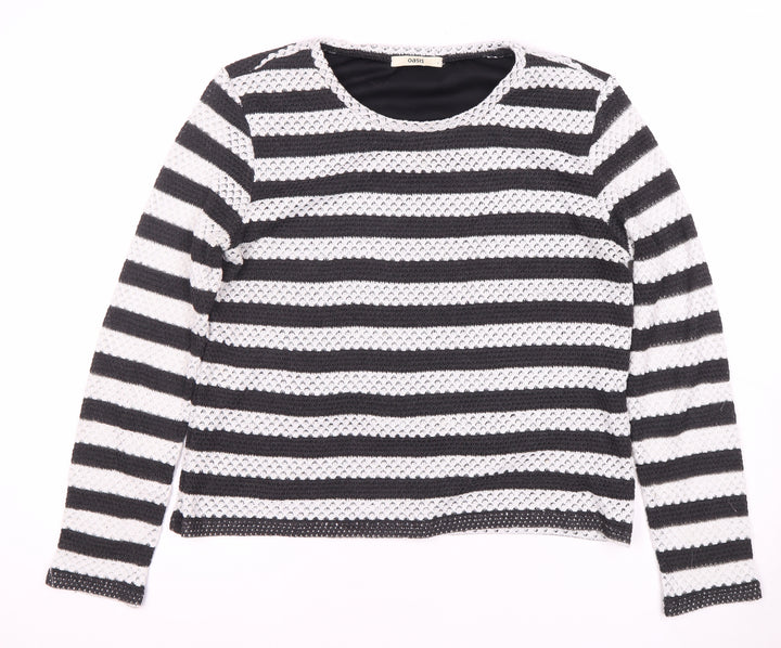 Oasis Women's Striped Long Sleeve T-Shirt Size 8