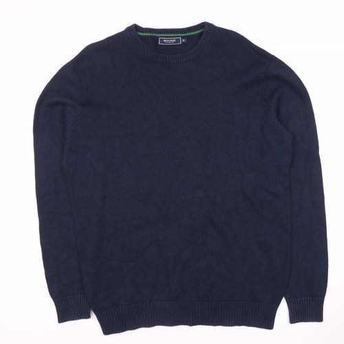 Maine Men's Blue Cotton Pullover Jumper Size M