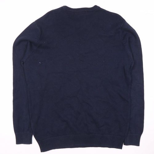 Maine Men's Blue Cotton Pullover Jumper Size M