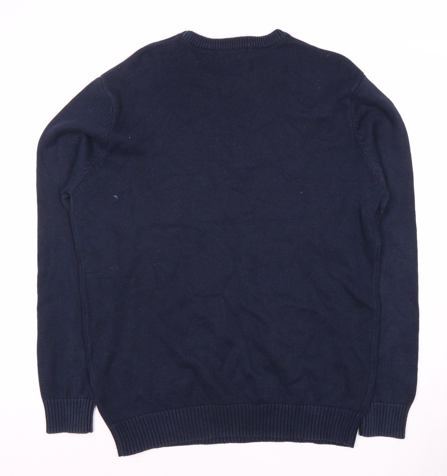 Maine Men's Blue Cotton Pullover Jumper Size M