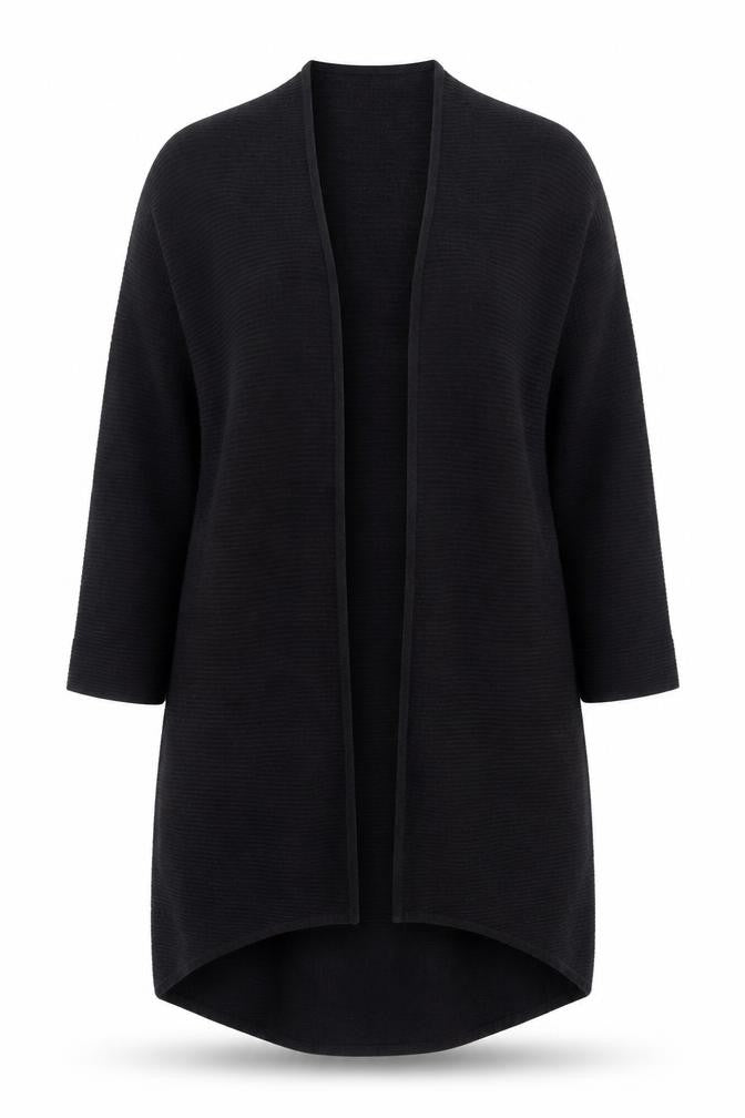 Front view of Planet Black Women's Medium Open Front Cardigan with Buckle