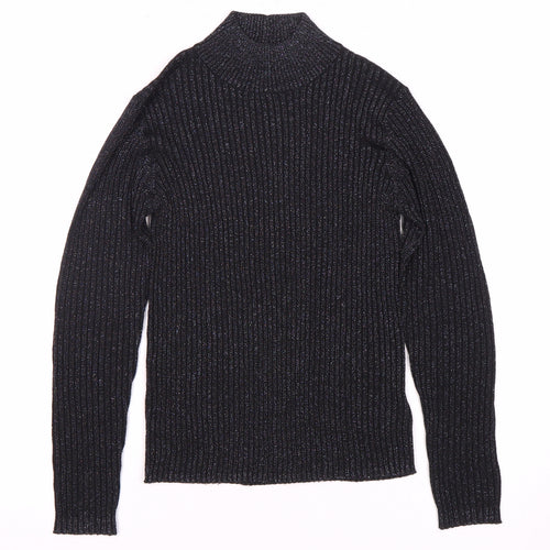 Next Girls Black High Neck Pullover Jumper 10 Years