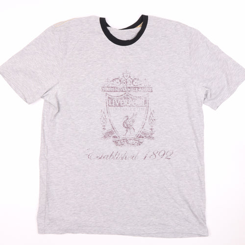 Liverpool FC Men's Grey Short Sleeve Pyjama Top L