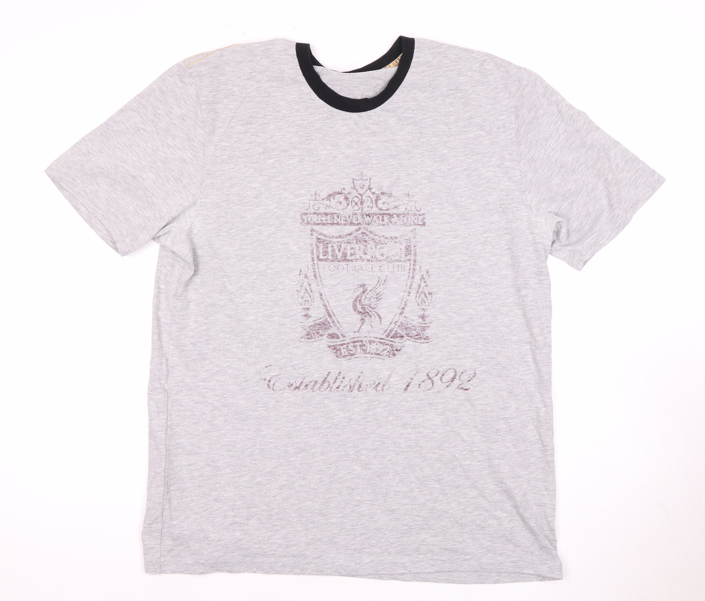 Liverpool FC Men's Grey Short Sleeve Pyjama Top L