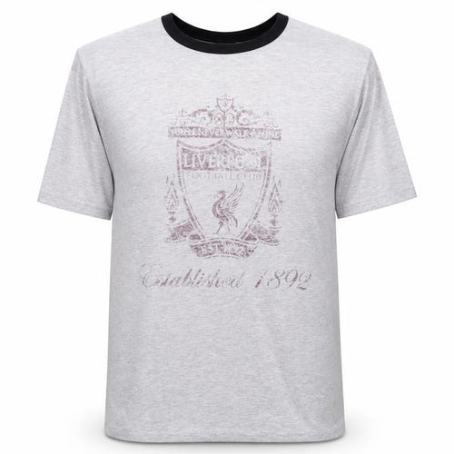 Liverpool FC Men's Grey Short Sleeve Pyjama Top L