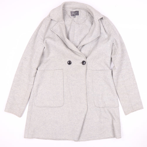 Next Women's Grey Wool Blend Mid-Length Coat Size 12