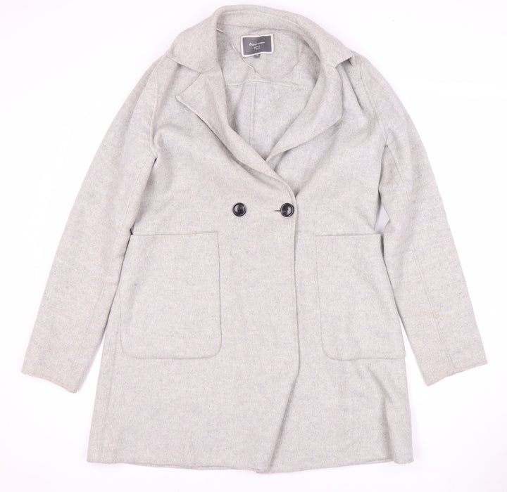 Next Women's Grey Wool Blend Mid-Length Coat Size 12